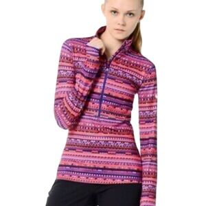 Nike Pro Dri-Fit Womens 1/2 Zip Pullover Running Workout Top  Pink Purple Small